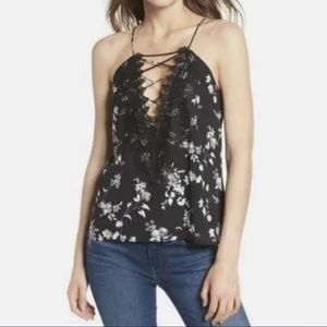 New WAYF Black and White Floral Tank Top Lace size Small nwt